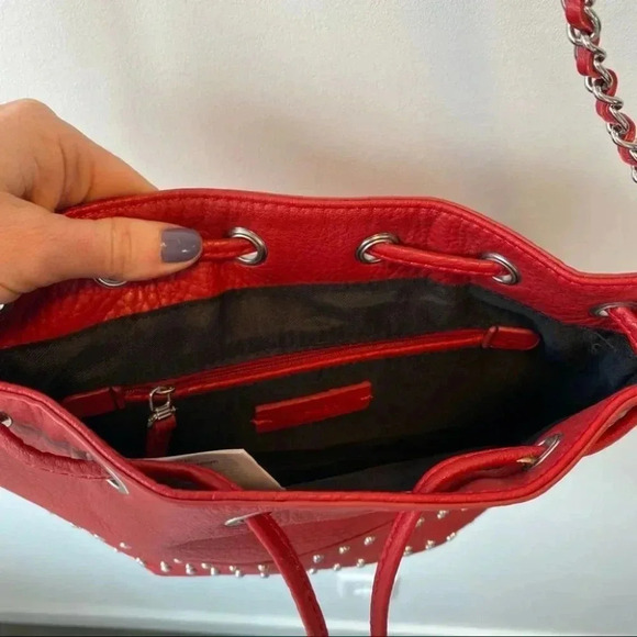Mango Red Leather Studded Purse - Picture 6 of 12
